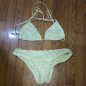 Yellow crochet bikini